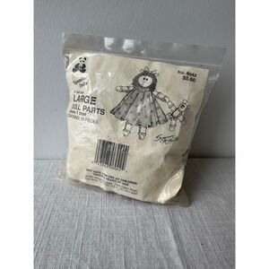 Vintage 1991 Spoolie Dolls Large Doll Parts Kit Suzanne McNeill No 6042 18pc 8in